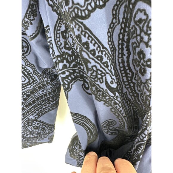 Chicos Zenergy Neema Flocked Paisley Print Button Snap Front Jacket Size 0 US S - Picture 3 of 10